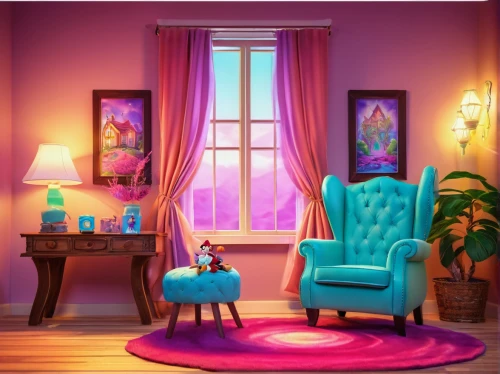 the little girl's room,kids room,beauty room,pink chair,children's bedroom,doll house,boy's room picture,baby room,children's room,great room,interior decoration,blue room,visual effect lighting,playing room,dollhouse accessory,window treatment,background vector,nursery decoration,dollhouse,sitting room,Illustration,Realistic Fantasy,Realistic Fantasy 37