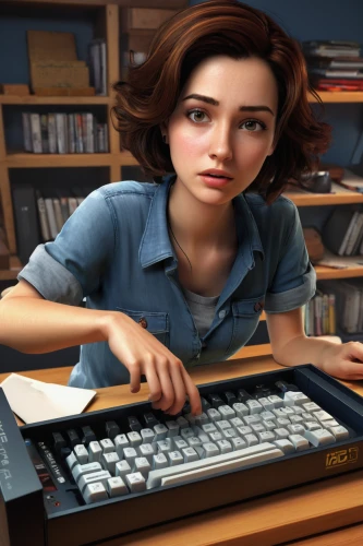 girl at the computer,girl studying,bookkeeper,librarian,blur office background,sci fiction illustration,secretary,computer graphics,night administrator,bookkeeping,office worker,computer game,school administration software,computer,computer program,writing-book,author,writer,learn to write,computer science,Art,Classical Oil Painting,Classical Oil Painting 24