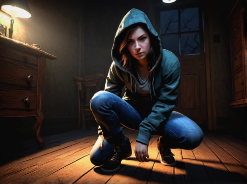croft,visual effect lighting,live escape game,digital compositing,3d render,play escape game live and win,hoodie,action-adventure game,penumbra,hooded,photoshop manipulation,3d rendered,girl with gun,girl with a gun,scene lighting,photo manipulation,b3d,lis,parka,game art,Conceptual Art,Daily,Daily 34