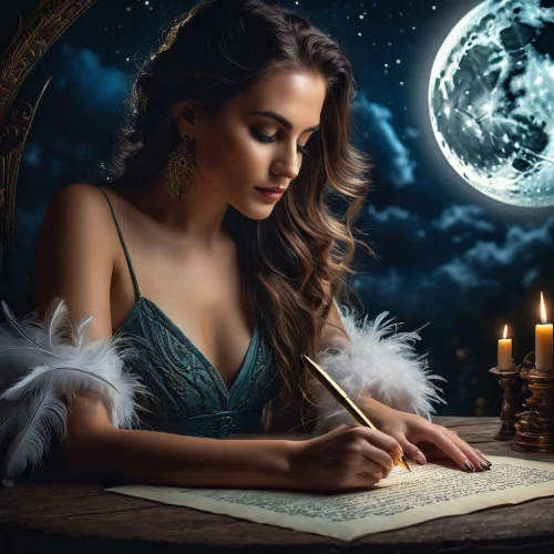 fantasy picture,fantasy art,writing-book,fantasy portrait,romantic portrait,mystical portrait of a girl,learn to write,divination,writer,writing about,to write,author,love letter,write,sorceress,photoshop manipulation,binding contract,persian poet,photo manipulation,fairy tale,Photography,General,Fantasy