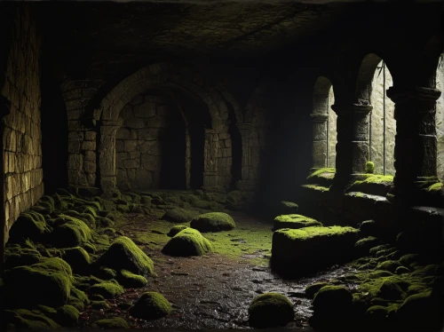 mausoleum ruins,ruins,hall of the fallen,crypt,abandoned place,abandoned places,dungeon,castle ruins,ruin,catacombs,ruined castle,cave church,ancient buildings,haunted cathedral,medieval architecture,sunken church,3d render,the ruins of the,dungeons,lost place,Illustration,Black and White,Black and White 24