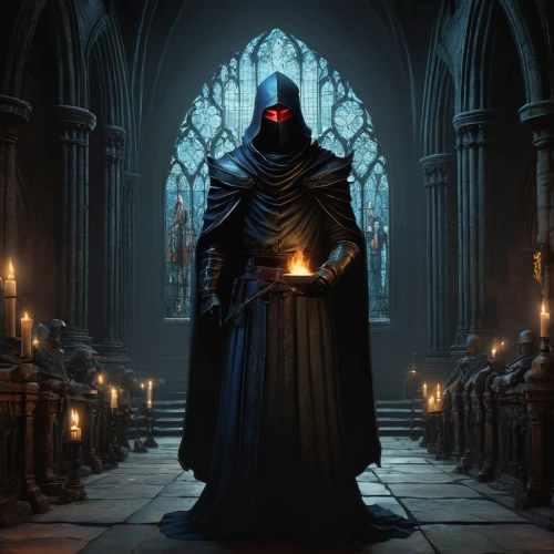 sepulchre,dodge warlock,magistrate,black candle,hooded man,gothic portrait,pall-bearer,candlemaker,priest,death god,grim reaper,undead warlock,gothic,blood church,archimandrite,high priest,dark gothic mood,templar,dark art,grimm reaper,Conceptual Art,Daily,Daily 22