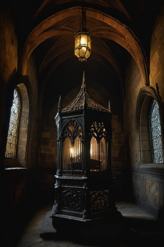 knight pulpit,crypt,sepulchre,pulpit,lectern,chamber,sanctuary,haunted cathedral,wayside chapel,altar bell,mausoleum,gothic church,church organ,wooden church,resting place,organ sounds,tabernacle,altar,organ,stalls,Illustration,Realistic Fantasy,Realistic Fantasy 29