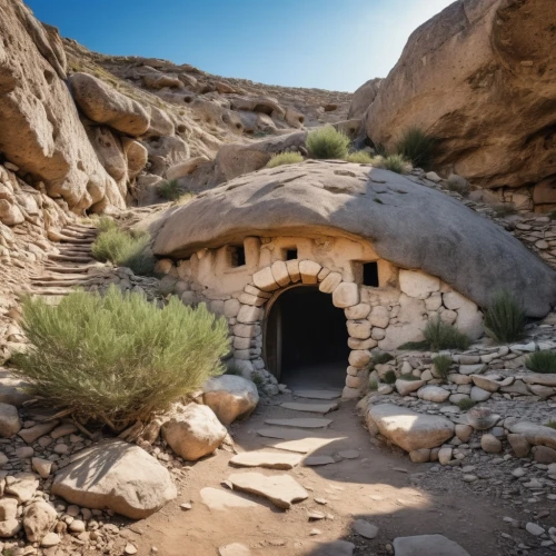 empty tomb,cave church,qumran caves,judaean desert,stone oven,dead sea scrolls,göreme,monastery israel,vaulted cellar,burial chamber,negev desert,genesis land in jerusalem,caravansary,dead sea scroll,tuff stone dwellings,st catherine's monastery,the monastery ad deir,qumran,ancient house,spanish missions in california,Photography,General,Realistic