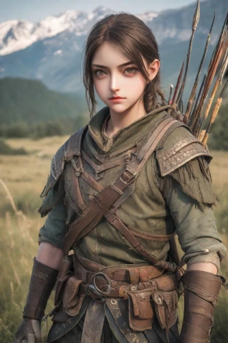 female warrior,male elf,elven,witcher,joan of arc,massively multiplayer online role-playing game,lara,heroic fantasy,piper,mara,huntress,lilian gish - female,swordswoman,bow and arrows,elf,dacia,bran,ranger,game character,dwarf sundheim,Photography,Realistic
