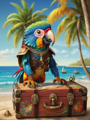 blue and gold macaw,pirate treasure,tucan,caique,blue macaw,treasure chest,macaw,blue and yellow macaw,tropical birds,toco toucan,tropical bird climber,birds of the sea,macaws blue gold,macaw hyacinth,tropical bird,blue parrot,couple macaw,pirate,beautiful macaw,macaws,Illustration,Children,Children 03