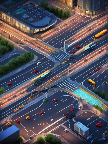 intersection,highway roundabout,traffic junction,transport and traffic,traffic lights,traffic circle,city highway,highway lights,traffic management,traffic signals,roundabout,evening traffic,traffic congestion,pedestrian lights,traffic signal,overpass,light trail,traffic jams,traffic lamp,two way traffic,Illustration,Realistic Fantasy,Realistic Fantasy 06