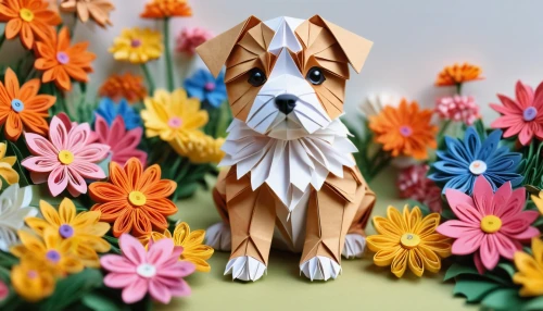 flower animal,easter dog,paper flower background,flower background,dog illustration,flower art,kooikerhondje,whimsical animals,wood daisy background,cartoon flowers,canine rose,paper art,tibet terrier,bunny on flower,miniature fox terrier,flower painting,origami paper,blanket of flowers,color dogs,king charles spaniel,Photography,General,Natural