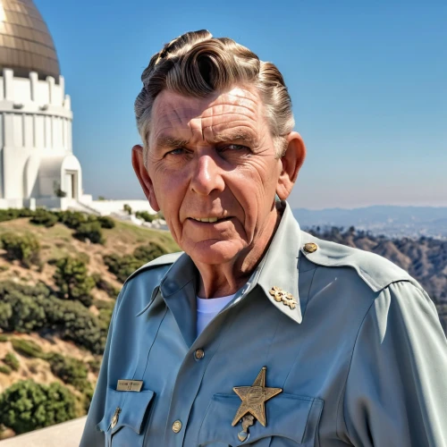 park ranger,policeman,sheriff,griffith observatory,law enforcement,ronald reagan,pompadour,spanish missions in california,chief cook,governor,official portrait,gunny sack,top mount horn,klinkel,sculptor ed elliott,war veteran,tomb of the unknown soldier,freemason,anzac,el capitan,Photography,General,Realistic