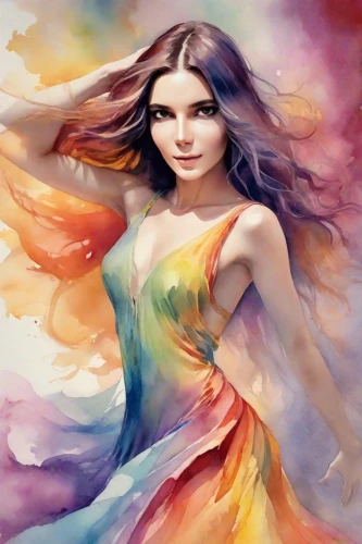 watercolor women accessory,colorful background,watercolor paint strokes,watercolor background,watercolor paint,art painting,photo painting,watercolor pencils,watercolor painting,fashion illustration,boho art,world digital painting,fashion vector,girl in a long dress,watercolor floral background,watercolor,fantasy art,rainbow background,femininity,the festival of colors,Digital Art,Watercolor