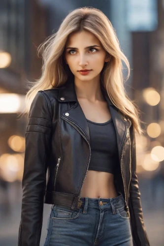 leather jacket,leather,black leather,jeans background,attractive woman,female model,cool blonde,blonde woman,sexy woman,rock beauty,model beauty,pretty young woman,femme fatale,beautiful young woman,romantic look,denim,women fashion,abs,female beauty,beautiful model,Photography,Natural