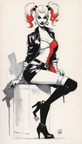 harley,harley quinn,cruella de ville,cigarette girl,cruella,femme fatale,queen of hearts,pin ups,vampira,marylyn monroe - female,fashion illustration,pin up girl,valentine pin up,bad girl,smoking girl,pinup girl,rockabella,valentine day's pin up,pin-up girl,pretty woman,Conceptual Art,Fantasy,Fantasy 10