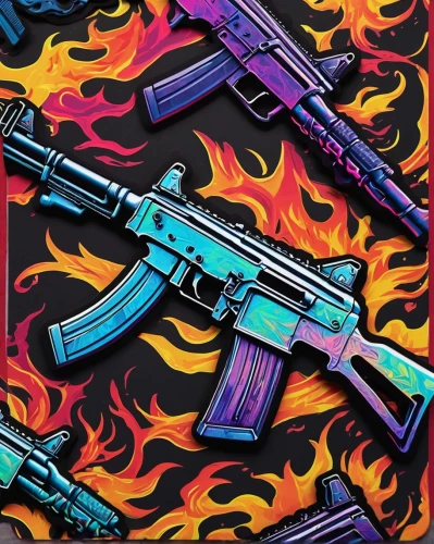 pink vector,ak-47,pistols,vector design,fire background,vector graphic,kalashnikov,firearms,weapons,vector art,assault rifle,4k wallpaper,carbine,free fire,ar-15,vector illustration,guns,m4a4,popart,wall,Illustration,Black and White,Black and White 09