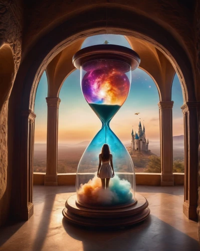 fantasy picture,crystal ball,flow of time,crystal ball-photography,3d fantasy,fantasy art,fantasy world,time spiral,sci fiction illustration,digital compositing,dream world,time machine,photo manipulation,imagination,clockmaker,out of time,sand timer,photomanipulation,tomorrowland,world digital painting,Photography,General,Cinematic