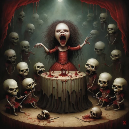 dance of death,marionette,killer doll,it,bloody mary,horror clown,jigsaw,gallows,flesh eater,the morgue,puppeteer,dark art,creepy clown,macabre,gore,puppet,dripping blood,blood icon,danse macabre,frighten,Illustration,Abstract Fantasy,Abstract Fantasy 06