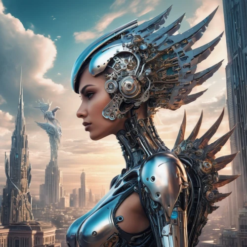 biomechanical,cybernetics,fantasy art,sci fiction illustration,humanoid,fantasy woman,fantasy picture,heroic fantasy,3d fantasy,scifi,archangel,fractal design,sci fi,steampunk,streampunk,metropolis,cyberpunk,eve,cyborg,fantasy portrait,Conceptual Art,Sci-Fi,Sci-Fi 03