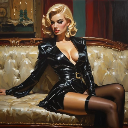 femme fatale,marylyn monroe - female,blonde woman,black cat,latex clothing,pin ups,latex,black widow,latex gloves,pin-up girl,black leather,agent provocateur,catwoman,pin up,pin up girl,pin-up,pin-up model,coquette,vintage art,retro women,Conceptual Art,Fantasy,Fantasy 15