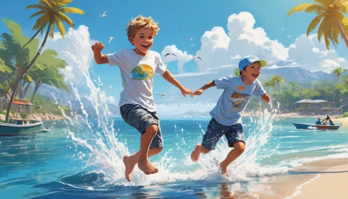 summer background,water game,game illustration,summer icons,sea water splash,water fight,water games,splashing,water park,water splashes,swimming people,kids illustration,ms island escape,safe island,summer day,island residents,water splash,beach goers,beach background,ocean paradise,Conceptual Art,Daily,Daily 35