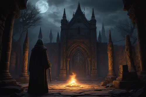 haunted cathedral,gothic architecture,gothic church,sepulchre,hall of the fallen,hogwarts,gothic,cathedral,dark gothic mood,witch's house,ghost castle,castle of the corvin,gothic style,the black church,spire,blood church,candlemaker,black church,witch house,mortuary temple,Conceptual Art,Oil color,Oil Color 11
