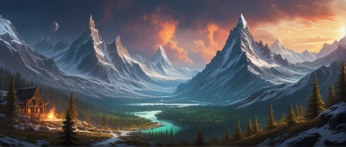 fantasy landscape,northrend,fantasy picture,fantasy art,mountain settlement,elven forest,salt meadow landscape,mountain landscape,moraine,world digital painting,mountainous landscape,snowy mountains,ice landscape,landscape background,druid grove,snow mountains,ice castle,boreal,snowy peaks,heroic fantasy,Conceptual Art,Sci-Fi,Sci-Fi 21