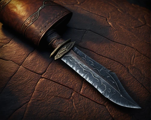 hunting knife,bowie knife,serrated blade,scabbard,hawk feather,sheath,dagger,wstężyk huntsman,sharp knife,throwing knife,arrowheads,pocket knife,huntsman,beginning knife,raven's feather,sabre,knife,leather texture,quill,table knife,Conceptual Art,Oil color,Oil Color 12