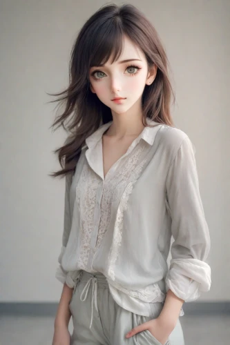 pale,realdoll,blouse,romantic look,fashion doll,women fashion,portrait background,fashion vector,female doll,phuquy,women clothes,model doll,neutral color,vintage girl,in a shirt,cotton top,wooden background,women's clothing,dress doll,vintage woman,Photography,Realistic