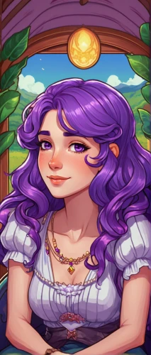 acerola,game illustration,la violetta,patchouli,fae,jessamine,sultana,dulcinea,vanessa (butterfly),android game,malva,witch's hat icon,rapunzel,limenitis camilla,merida,fairy tale character,poker primrose,portrait background,eglantine,twitch icon,Illustration,Retro,Retro 08