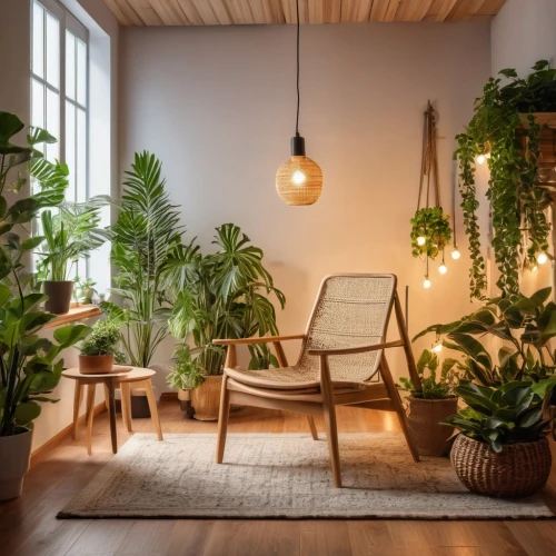 house plants,hanging plants,houseplant,danish furniture,hanging plant,modern decor,indoor,the living room of a photographer,plant community,interior design,scandinavian style,hanging chair,bamboo plants,green living,shared apartment,balcony garden,potted plants,climbing garden,bamboo curtain,tropical house,Photography,General,Realistic