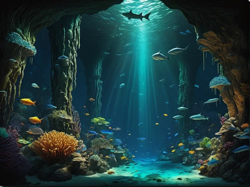 underwater background,underwater landscape,underwater oasis,mermaid background,ocean underwater,under the sea,underwater playground,underwater world,undersea,ocean floor,under sea,sea cave,sea life underwater,aquarium,deep sea,aquarium decor,coral reef,acquarium,reef tank,mermaid scales background,Illustration,Realistic Fantasy,Realistic Fantasy 35