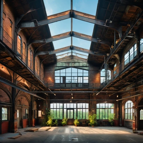 old factory building,loft,industrial hall,factory hall,freight depot,old factory,abandoned factory,empty factory,industrial building,locomotive roundhouse,warehouse,locomotive shed,field house,factories,sugar plant,saltworks,daylighting,industrial plant,workhouse,hudson yard,Photography,General,Fantasy