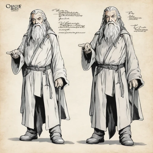 gandalf,xing yi quan,male character,the abbot of olib,old man,monk,concept art,father frost,dwarves,dwarf sundheim,quarterstaff,male elf,theoretician physician,magus,costume design,biblical narrative characters,monks,lord who rings,white beard,hobbit,Unique,Design,Character Design