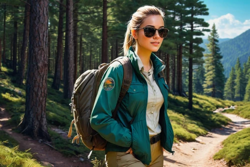 hiking equipment,travel woman,trekking,backpacker,mountain hiking,backpacking,mountain guide,outdoor recreation,trail searcher munich,hiker,hiking,online path travel,travel insurance,trekking poles,temperate coniferous forest,woman walking,high-altitude mountain tour,hike,hikers,people in nature,Illustration,American Style,American Style 09