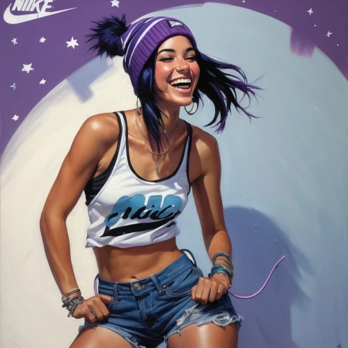 girl with speech bubble,sports girl,mulan,sportswear,sporty,free running,graffiti art,nike,female runner,artistic roller skating,la violetta,digital painting,converse,workout icons,skater,world digital painting,2d,rockabella,sprint woman,jog,Conceptual Art,Oil color,Oil Color 04