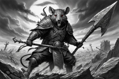 black shepherd,minotaur,blood hound,heroic fantasy,warlord,dark elf,posavac hound,feral goat,death god,massively multiplayer online role-playing game,dane axe,cat warrior,howling wolf,lone warrior,hound,wolf hunting,the wolf pit,daemon,shepherd mongrel,shepherd,Illustration,Black and White,Black and White 30