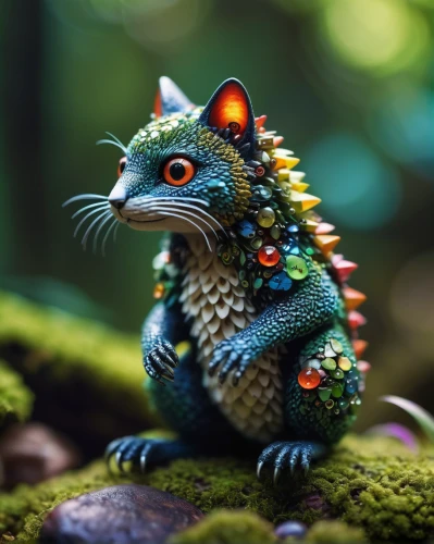 whimsical animals,animals play dress-up,forest animal,panther chameleon,beautiful chameleon,anthropomorphized animals,forest dragon,wonder gecko,emerald lizard,marmoset,chameleon,malagasy taggecko,3d fantasy,dragon lizard,color rat,tree squirrel,tree chipmunk,woodland salamander,small animal,woodland animals,Photography,Documentary Photography,Documentary Photography 11