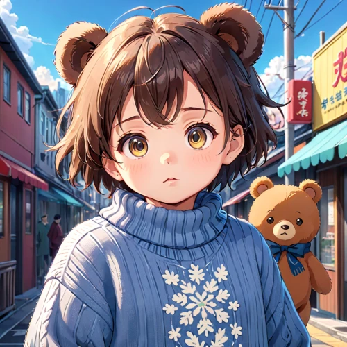 winter clothes,winter clothing,miku maekawa,cute bear,winter background,honmei choco,anime japanese clothing,parka,winter dress,sweater,kawaii girl,in the snow,snowy,winter,naginatajutsu,cute clothes,winter festival,cocoa,harajuku,cute koala,Anime,Anime,Realistic