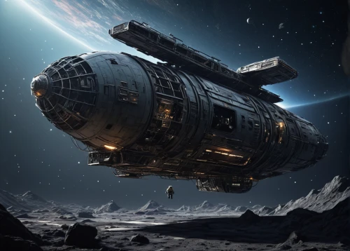 asteroid,dreadnought,asteroids,spacecraft,space art,lunar prospector,sci fiction illustration,moon base alpha-1,space craft,astropeiler,astronira,carrack,space ships,starship,victory ship,space capsule,moon vehicle,sci fi,space voyage,spacescraft,Illustration,Realistic Fantasy,Realistic Fantasy 17