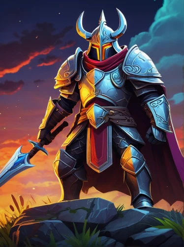 knight armor,knight,dane axe,dusk background,paladin,crusader,massively multiplayer online role-playing game,fantasy warrior,iron mask hero,knight festival,warlord,king sword,game illustration,lone warrior,oryx,collected game assets,king arthur,knight star,castleguard,knight tent,Conceptual Art,Sci-Fi,Sci-Fi 18