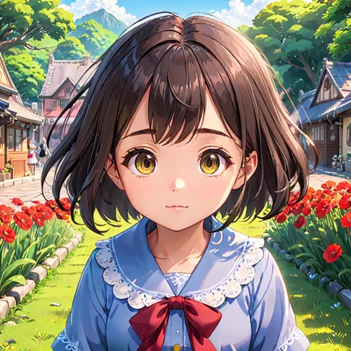 japanese floral background,flower background,japanese sakura background,floral background,portrait background,holding flowers,spring background,springtime background,sakura florals,sakura background,girl in flowers,girl picking flowers,euphonium,sakura flower,falling flowers,sakura flowers,colorful floral,heterochromia,flower painting,blooming grass,Anime,Anime,Traditional