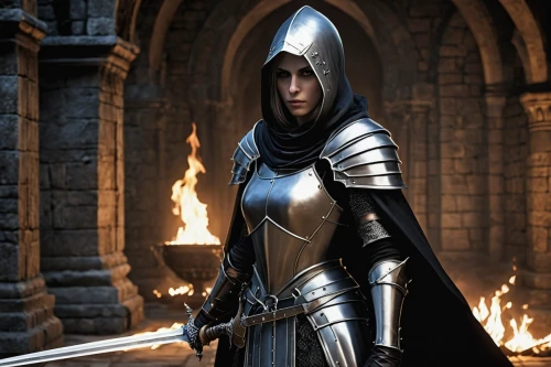 female warrior,dark elf,templar,joan of arc,swordswoman,massively multiplayer online role-playing game,sterntaler,crusader,silver arrow,paladin,sorceress,knight armor,excalibur,cullen skink,heroic fantasy,huntress,warrior woman,accolade,assassin,male elf,Conceptual Art,Fantasy,Fantasy 07