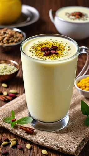 sheer khurma,zabaione,vichyssoise,kheer,corn chowder,avgolemono,béarnaise sauce,mango pudding,crème anglaise,cream of pumpkin soup,corn crab soup,velouté sauce,passion fruit daiquiri,kadhi,white chocolate mousse,raita,passion fruit juice,advocaat,cream of mushroom soup,lassi,Photography,General,Realistic