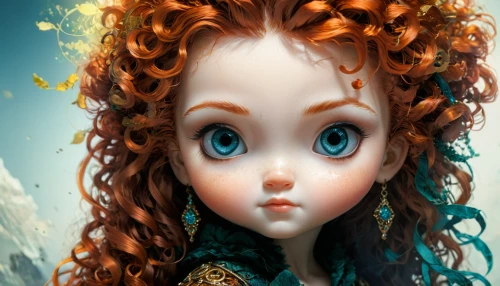 merida,redhead doll,princess anna,ariel,female doll,agnes,fantasy portrait,elsa,artist doll,doll's facial features,painter doll,the snow queen,celtic queen,fairy tale character,doll paola reina,3d fantasy,faery,collectible doll,redheads,doll figure,Photography,General,Fantasy