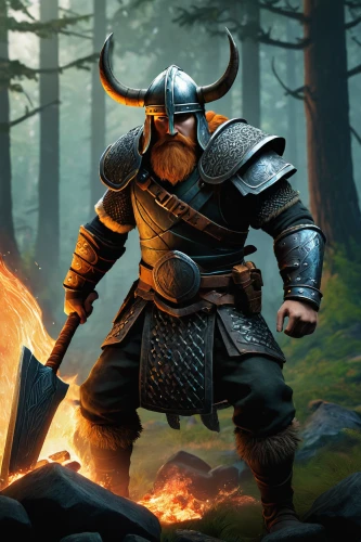 massively multiplayer online role-playing game,norse,dane axe,knight festival,crusader,warlord,vikings,fantasy warrior,heroic fantasy,viking,iron mask hero,blacksmith,knight armor,nördlinger ries,barbarian,paladin,burning torch,knight,game illustration,twitch icon,Illustration,Realistic Fantasy,Realistic Fantasy 16