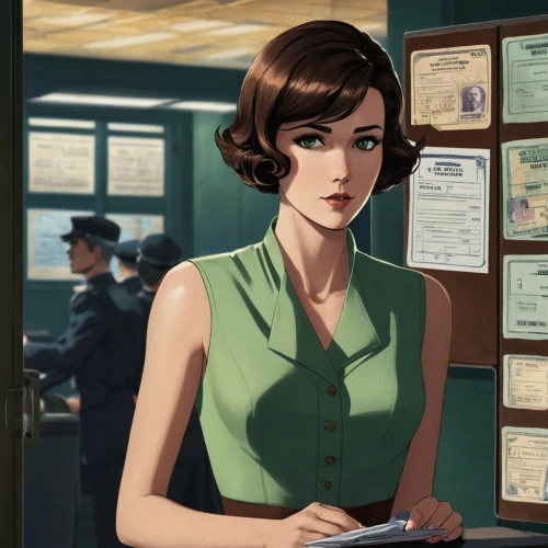 telephone operator,retro women,secretary,receptionist,businesswoman,retro woman,business woman,switchboard operator,art deco woman,game illustration,retro girl,spy visual,receptionists,office worker,girl at the computer,fifties,business girl,retro diner,librarian,atomic age,Photography,Fashion Photography,Fashion Photography 26