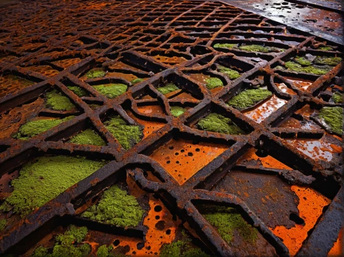 terracotta tiles,manhole cover,corten steel,metal rust,paving stones,manhole,floor tiles,rusting,sanitary sewer,storm drain,rusty door,rusted,clay floor,rusty chain,paving stone,paving slabs,tiles shapes,rusty cars,drainage,ny sewer,Illustration,Retro,Retro 04