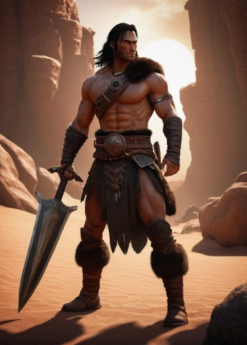 barbarian,hercules,spartan,male character,raider,warrior and orc,warlord,massively multiplayer online role-playing game,cave man,grog,gladiator,biblical narrative characters,fantasy warrior,orc,warrior east,hercules winner,cent,minotaur,he-man,neanderthal,Illustration,Realistic Fantasy,Realistic Fantasy 35