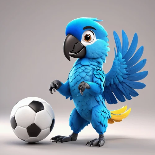 blue and gold macaw,blue macaw,blue parrot,blue and yellow macaw,macaw,blue macaws,macaw hyacinth,macaws blue gold,mascot,tucan,blue parakeet,soccer player,yellow macaw,parrot,hyacinth macaw,footballer,beautiful macaw,caique,the mascot,budgie,Unique,3D,3D Character
