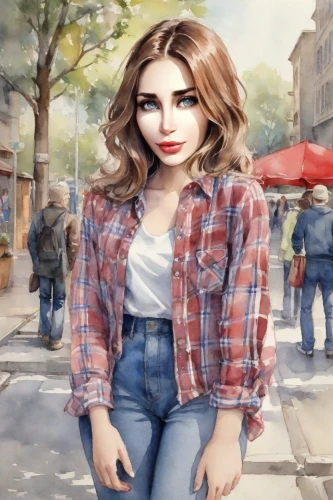photo painting,world digital painting,jeans background,oil painting,girl in a long,animated cartoon,girl in a historic way,woman walking,woman with ice-cream,digital painting,city ​​portrait,denim background,woman at cafe,young woman,high jeans,painter doll,jean button,bluejeans,portrait background,women fashion,Digital Art,Watercolor