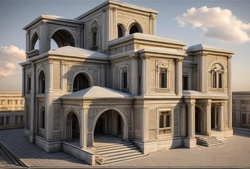 byzantine architecture,3d rendering,ancient roman architecture,greek temple,roman temple,mortuary temple,islamic architectural,egyptian temple,medieval architecture,ancient greek temple,celsus library,marble palace,classical architecture,temple of diana,3d rendered,romanesque,synagogue,3d render,peter-pavel's fortress,mausoleum ruins,Architecture,Villa Residence,Classic,Russian Neoclassical