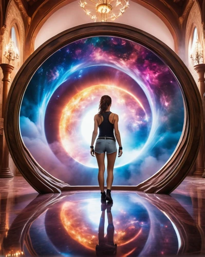 inner space,stargate,the universe,wormhole,universe,planetarium,portals,space art,astral traveler,time spiral,cosmic eye,cosmos,sci fiction illustration,torus,fantasy picture,andromeda,parabolic mirror,flow of time,scene cosmic,astronomer,Photography,General,Realistic